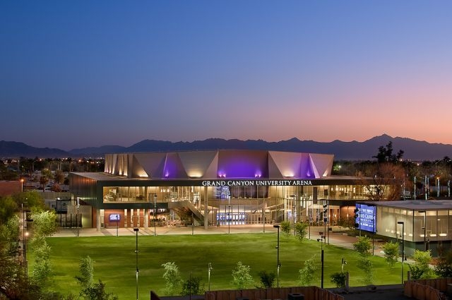 Sunset over the Grand Canyon University campus